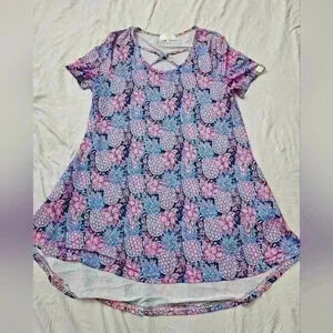 Simply Southern Women's Pink Pineapple Tunic Short Sleeve